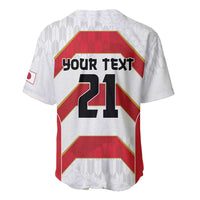 Japan Pacific Rugby 2022-23 Custom Baseball Jersey Red Sakura Japanese Wave Pattern