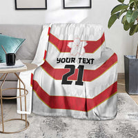 Japan Pacific Rugby 2022-23 Custom Blanket Red Sakura Japanese Wave Pattern