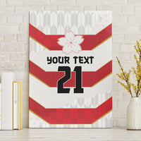 Japan Pacific Rugby 2022-23 Custom Canvas Wall Art Red Sakura Japanese Wave Pattern