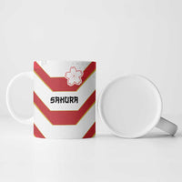 Japan Pacific Rugby 2022-23 Custom Ceramic Mug Red Sakura Japanese Wave Pattern - Polynesian Pride