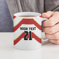 Japan Pacific Rugby 2022-23 Custom Ceramic Mug Red Sakura Japanese Wave Pattern - Polynesian Pride