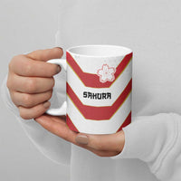 Japan Pacific Rugby 2022-23 Custom Ceramic Mug Red Sakura Japanese Wave Pattern - Polynesian Pride