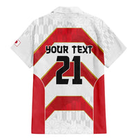 Japan Pacific Rugby 2022-23 Custom Family Matching Mermaid Dress and Hawaiian Shirt Red Sakura Japanese Wave Pattern