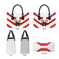 Japan Pacific Rugby 2022-23 Custom Leather Bag Red Sakura Japanese Wave Pattern - Polynesian Pride