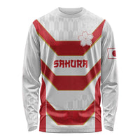 Japan Pacific Rugby 2022-23 Custom Long Sleeve Shirt Red Sakura Japanese Wave Pattern