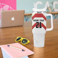 Japan Pacific Rugby 2022-23 Custom Tumbler With Handle Red Sakura Japanese Wave Pattern LT9 - Polynesian Pride