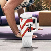Japan Pacific Rugby 2022-23 Custom Tumbler With Handle Red Sakura Japanese Wave Pattern LT9 - Polynesian Pride