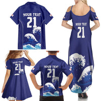 Japan Pacific Rugby Custom Family Matching Summer Maxi Dress and Hawaiian Shirt Go Sakura Japanese Wave Pattern