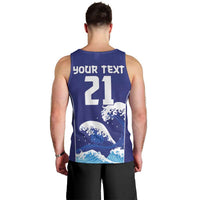 Japan Pacific Rugby Custom Men Tank Top Go Sakura Japanese Wave Pattern