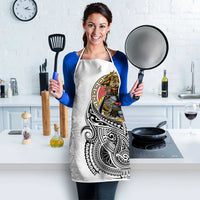 Japanese Samurai Warrior Apron White Polynesian Tattoo Style - Polynesian Pride