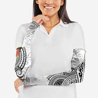 Japanese Samurai Warrior Arm Sleeves White Polynesian Tattoo Style - Polynesian Pride
