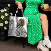 Japanese Samurai Warrior Tote Bag White Polynesian Tattoo Style LT9 - Polynesian Pride