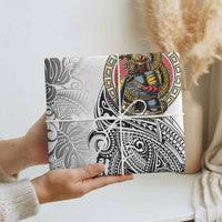 Japanese Samurai Warrior Wrapping Paper White Polynesian Tattoo Style - Polynesian Pride