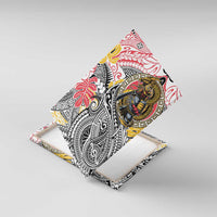 Japanese Samurai Warrior Canvas Wall Art Colorful Polynesian Tattoo Style