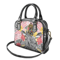 Japanese Samurai Warrior Shoulder Handbag Colorful Polynesian Tattoo Style