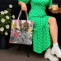 Japanese Samurai Warrior Tote Bag Colorful Polynesian Tattoo Style LT9 - Polynesian Pride