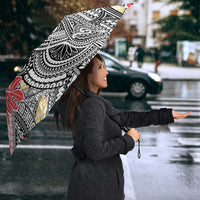 Japanese Samurai Warrior Umbrella Colorful Polynesian Tattoo Style - Polynesian Pride