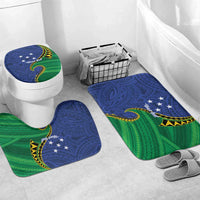 Solomon Islands Independence Day 1978 Personalised Bathroom Set Polynesian Pattern with Flag Style - Polynesian Pride