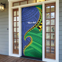 Solomon Islands Independence Day 1978 Personalised Door Cover Polynesian Pattern with Flag Style - Polynesian Pride