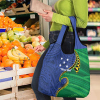 Solomon Islands Independence Day 1978 Personalised Grocery Bag Polynesian Pattern with Flag Style LT9 - Polynesian Pride