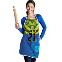 Solomon Islands Rugby Custom Apron Simple Coat of arm Polynesian Pattern - Polynesian Pride