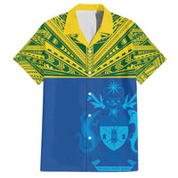 Solomon Islands Rugby Custom Hawaiian Shirt Simple Coat of arm Polynesian Pattern
