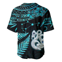 Custom Matariki New Zealand Baseball Jersey Maori Manaia with Paua Shell - Aqua LT9 - Polynesian Pride