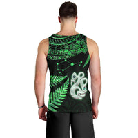 Maori Men Tank Top Matariki Stars Manaia with Paua Shell - Green LT9 - Polynesian Pride