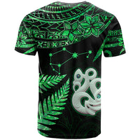 Custom Maori T Shirt Matariki Stars Manaia with Paua Shell Green LT9 - Polynesian Pride
