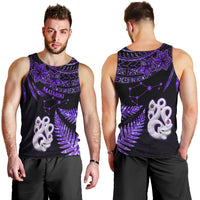 New Zealand Men Tank Top Matariki NZ Manaia with Paua Shell - Purple LT9 - Polynesian Pride