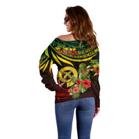 Vanuatu Islands Off Shoulder Sweater Proud To Be A Ni-Van LT9 - Polynesian Pride