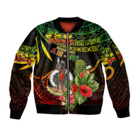 Vanuatu Islands Sleeve Zip Bomber Jacket Proud To Be A Ni-Van LT9 Unisex Reggae - Polynesian Pride