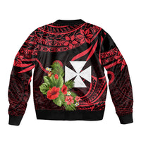 Custom Wallis and Futuna Sleeve Zip Bomber Jacket Happy Territory Day LT9 - Polynesian Pride