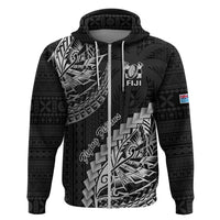 Fiji Rugby Hoodie Kaiviti Fijian Tribal World Cup Black LT9 Zip Hoodie Black - Polynesian Pride
