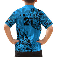 Custom Fiji Rugby Hawaiian Shirt Kaiviti Fijian Tribal World Cup Blue No1 LT9 - Polynesian Pride