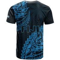 Fiji Rugby T Shirt Kaiviti Fijian Tribal World Cup Blue No2 LT9 - Polynesian Pride