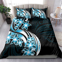Plumeria Tribal Tattoo Bedding Set Blue Polynesian Pattern LT9 - Polynesian Pride