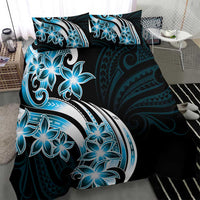 Plumeria Tribal Tattoo Bedding Set Blue Polynesian Pattern LT9 - Polynesian Pride