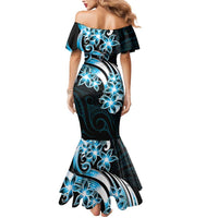 Plumeria Tribal Tattoo Mermaid Dress Blue Polynesian Pattern LT9 - Polynesian Pride
