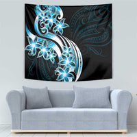 Plumeria Tribal Tattoo Tapestry Blue Polynesian Pattern LT9 - Polynesian Pride