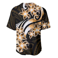 Plumeria Tribal Tattoo Baseball Jersey Gold Polynesian Pattern LT9 - Polynesian Pride