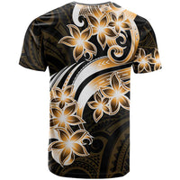 Plumeria Tribal Tattoo T Shirt Gold Polynesian Pattern LT9 - Polynesian Pride