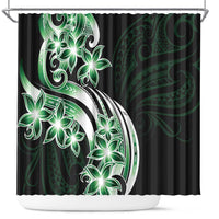 Plumeria Tribal Tattoo Shower Curtain Green Polynesian Pattern LT9 Green - Polynesian Pride