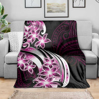 Plumeria Tribal Tattoo Blanket Pink Polynesian Pattern