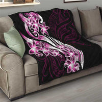 Plumeria Tribal Tattoo Quilt Pink Polynesian Pattern LT9 - Polynesian Pride