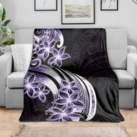 Plumeria Tribal Tattoo Blanket Purple Polynesian Pattern