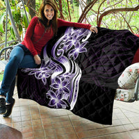 Plumeria Tribal Tattoo Quilt Purple Polynesian Pattern LT9 - Polynesian Pride