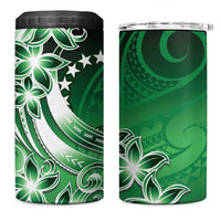 Cook Islands Tattoo 4 in 1 Can Cooler Tumbler Plumeria Polynesian Pattern LT9 One Size: 16 oz Green - Polynesian Pride