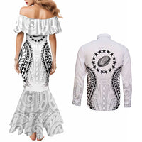 World Rugby Cook Islands Couples Matching Mermaid Dress and Long Sleeve Button Shirt Kukis Make History - Polynesian Pride