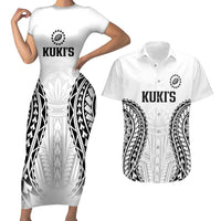 World Rugby Cook Islands Couples Matching Short Sleeve Bodycon Dress and Hawaiian Shirt Kukis Make History LT9 White - Polynesian Pride
